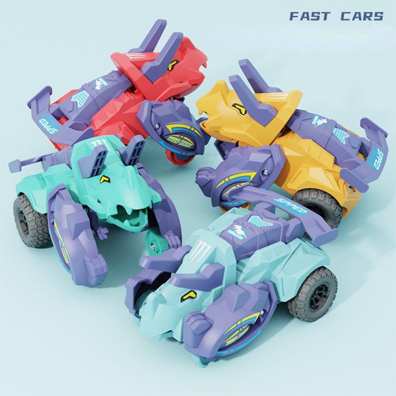 Collision Transformation Vehicle Dinosaur Deformation Car Toy Plastic Inertia Model Car Funny Toys For Boy Kids Holiday Gifts 0