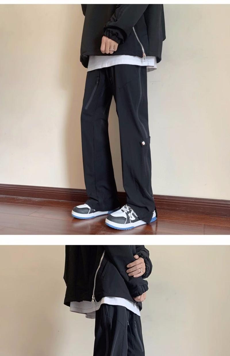 Product Introduction of Men's Stylish High Street Cargo Pants - Side Zipper Design, Trendy Urban Streetwear, Lightweight Outdoor Hiking Pants (Unisex Fashion) 4