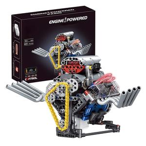 Kit de Bloques de Construcción de Modelo de Motor V8, 665 piezas/set Bloques de Construcción Creativos de Modelo de Motor, Juguetes de Construcción Hazlo tú mismo para Adolescentes y Adultos