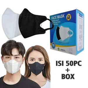 masker duckbill face mask masker putih 3ply isi 50pc + box duckbill hitam putih Duckbil