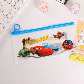 TSA Tempat Pensil Pulpen Pouch Transparan Ziplock Karakter Serbaguna Penyimpanan Kosmetik Pouch Zipper Pencil Case 3