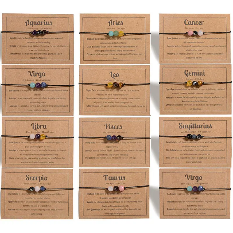 Gelang Tangan Tali Manik Batu Zodiak | Kode : GL-12