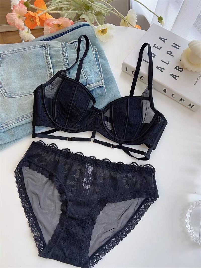Product Introduction of French Hollow Thin Cup Push-up Underwear Set Girl Bra Womenswear Women Lady Comfort Innerwear Basic 3