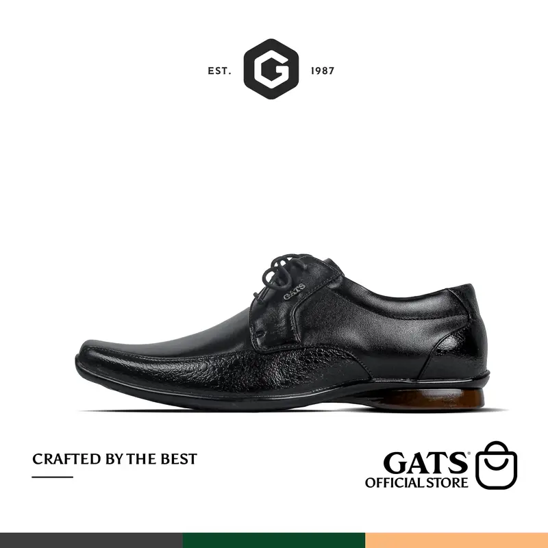 GATS - ZU 0003 - Sepatu Kulit Oxford Hitam Casual Pria 2