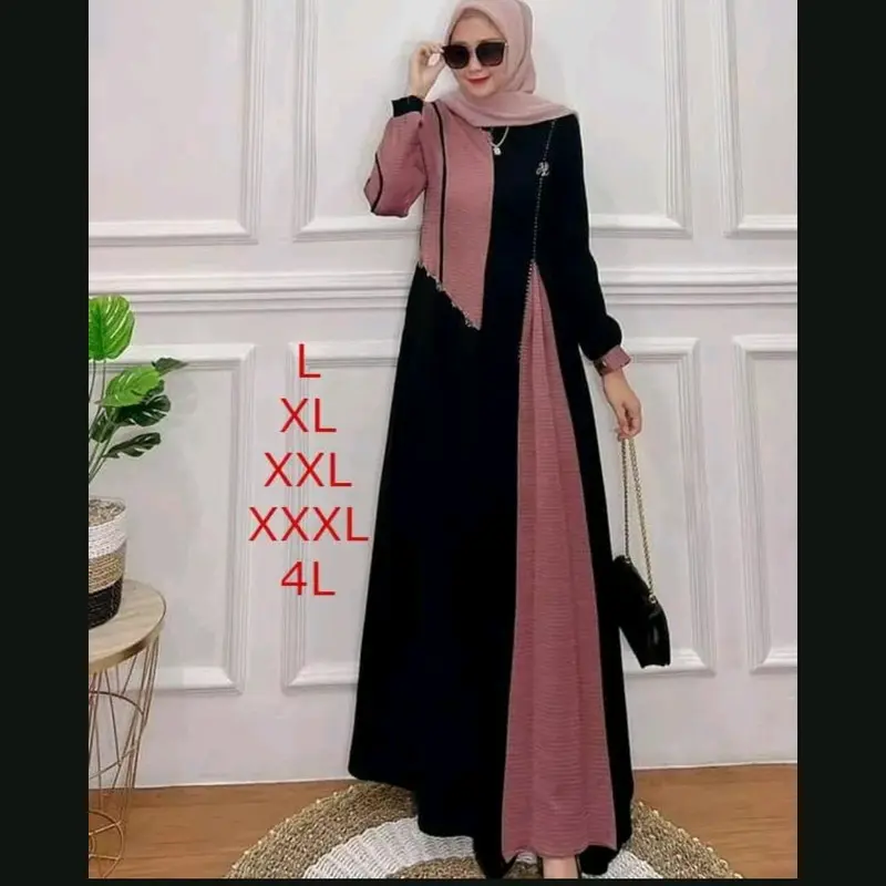 Gamis Jumbo Polos Cantik Size L to 4 xl Muslim Panjang Tangan 0