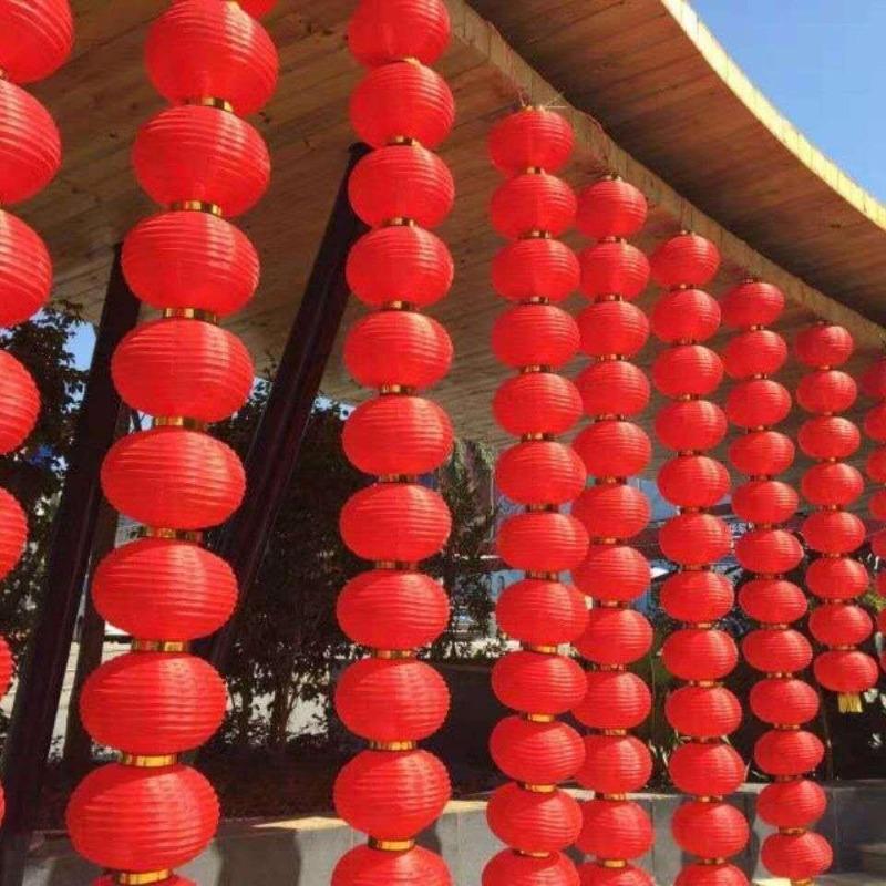 Product Introduction of 8/10/12 Inches Chinese New Year Round Folding Lanterns DIY Portable Red Lantern Hanging Ornaments Spring Festival Decoration 18