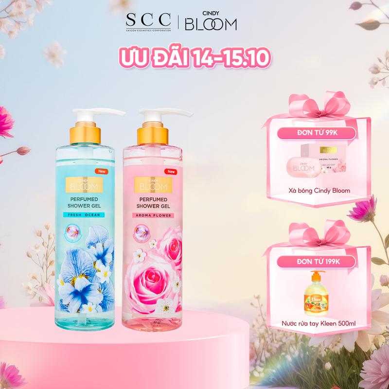 [Quà tặng 20.10] Combo 2 Sữa Tắm Nước Hoa CINDY BLOOM Aroma Flower & Fresh Ocean Hương Thơm Ngọt Ngào Tươi Mới 640g/ChaiQuà tặng bạn gái Quatangbangai