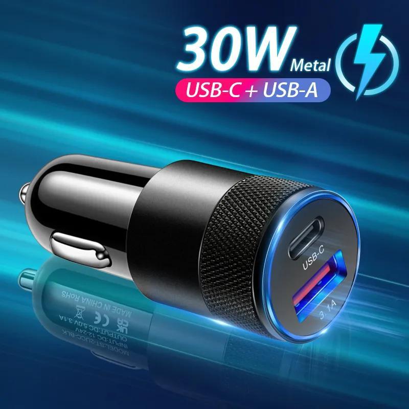 Product Introduction of Mini USB C Car Charger 30W PD Phone Power Adapter For Iphone Xiaomi Samsung Fast Charging Cigarette Lighter Socket USB Charger 22