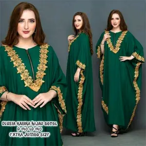 Daster Arab Jumbo Kaftan Kabir Busui Crinkle Airflow Terlaris Bahan Crinkle Airflow - Motif Renda - Pesta, Lebaran, Gamis, Wanita, Muslim, Mutiara, Syari, Dress