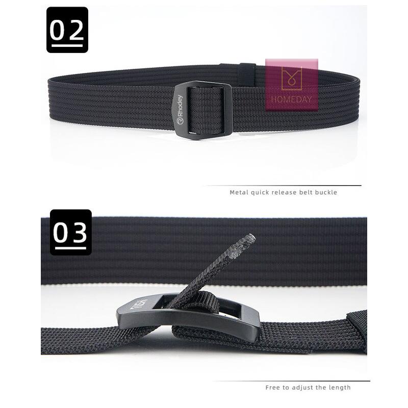 Rhodey Sabuk Pria Ikat Pinggang Tactical Nylon Aluminium Alloy Tebal Tali Gesper Metal F107 Belt 3