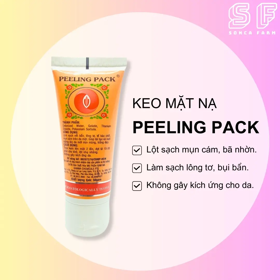 Keo Lột Mụn Peeling Pack Tube 25g, 50g Lột Mụn Cám, Làm Sạch Sợi Bã Nhờn