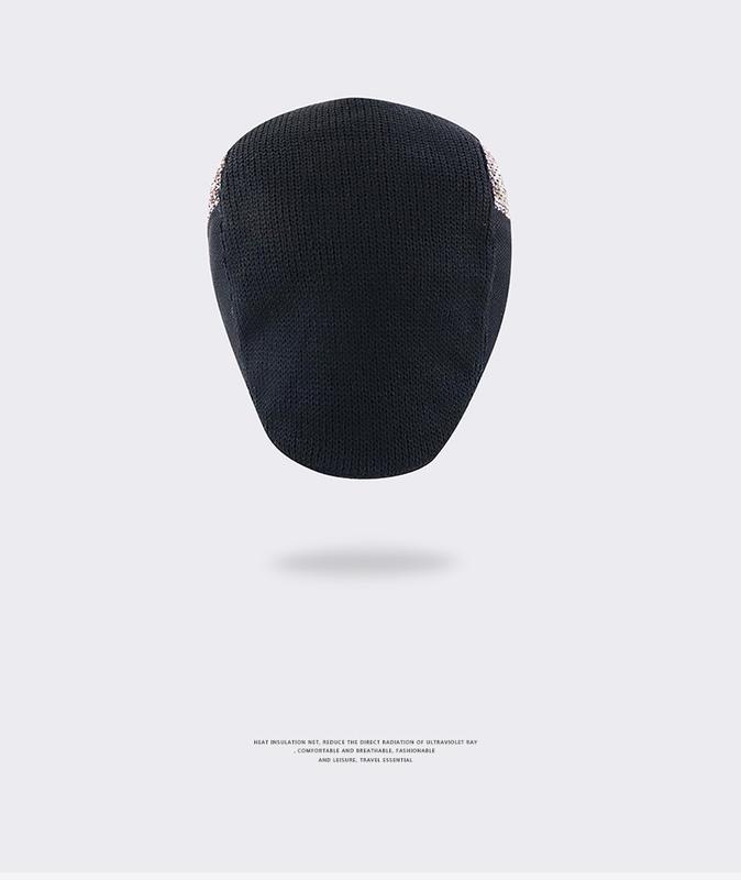 Product Introduction of Knitted visor hat for men and women, autumn and winter, new, artistic, retro, leisure, British, stitching, contrast color, soisticated hat, breaable hat 0