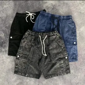 celana jeans cargo 100 dapat 3 pcs Hitam Santai