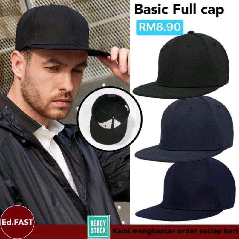 Plain Fullcap Hip Hop Straight Brim 56cm,58cm & 60cm non-adjust Fashion ...