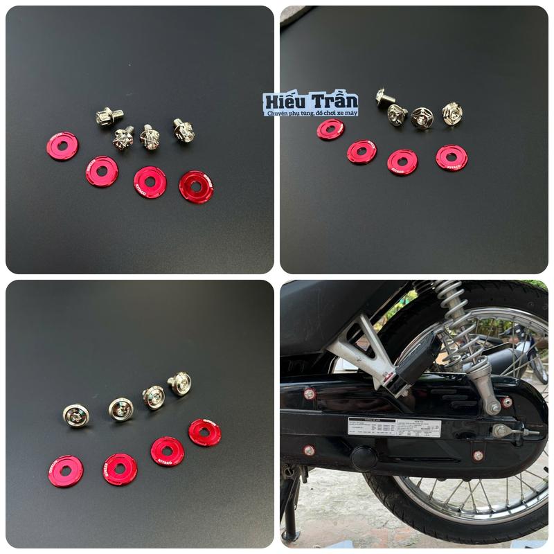 Bộ 4 Ốc Salaya Gắn Hộp Sên (Cacte) Wave, Dream, Future, Ex135-150, Winner tặng Kèm Lông Đền Nhôm