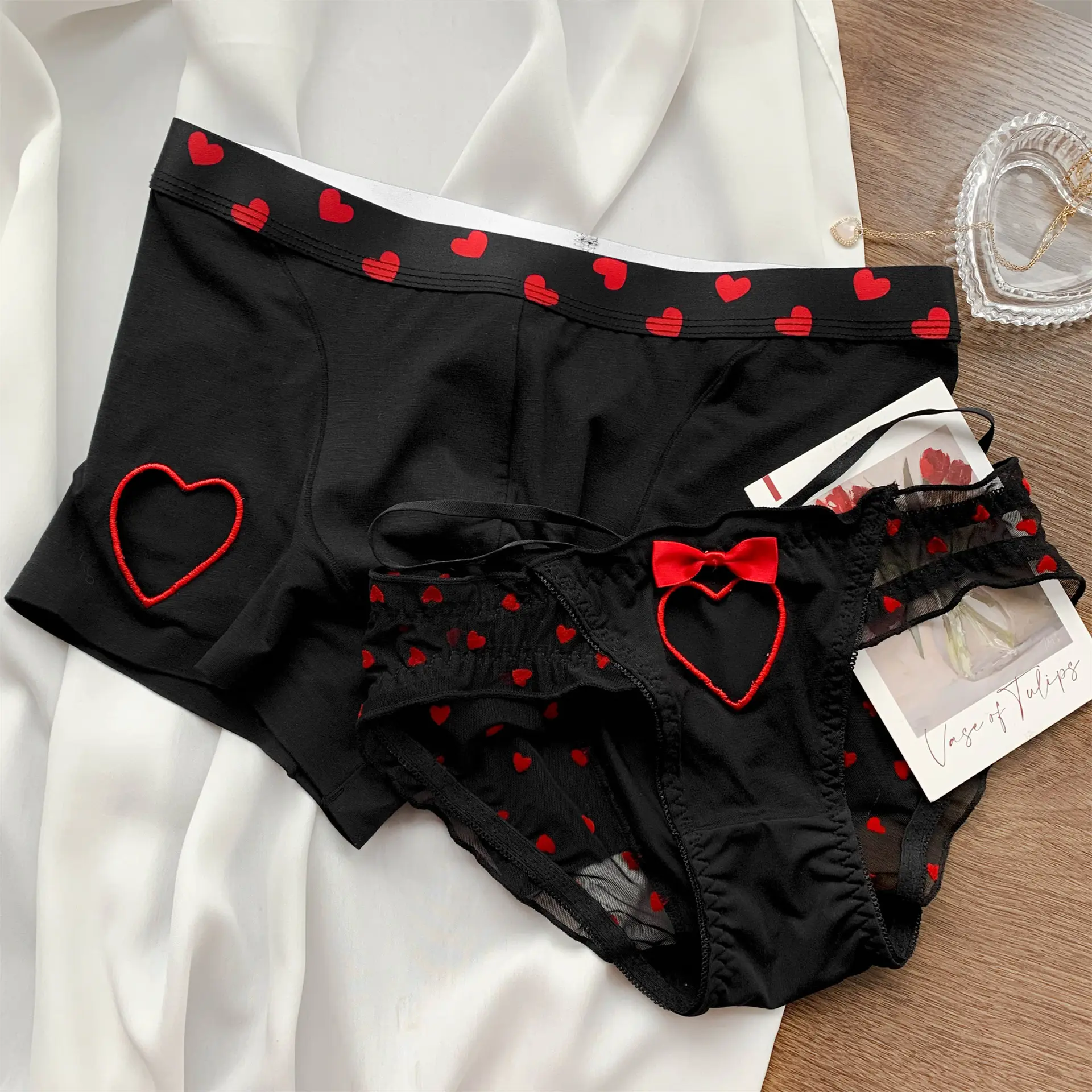 Love Sweetheart ~ Couple Underwear a Man and a Woman 2024 New Trendy Comfortable Sexy Pure Desire Mid-Waist Shorts
