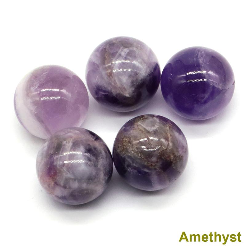 Product Introduction of 5PCS / Set Mini 16mm Natural Stones Crystals Round Ball Healing Reiki Amethyst Rose Quartz Energy Chakra Globe Beads Specimen crystal  sphere black  obsidian 4