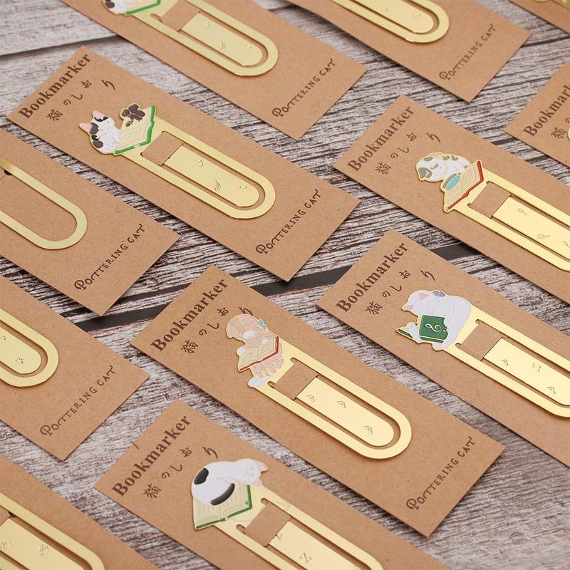 Product Introduction of School Supplies Metal -plated Label Book Folder Cute Cats Bookmark 9