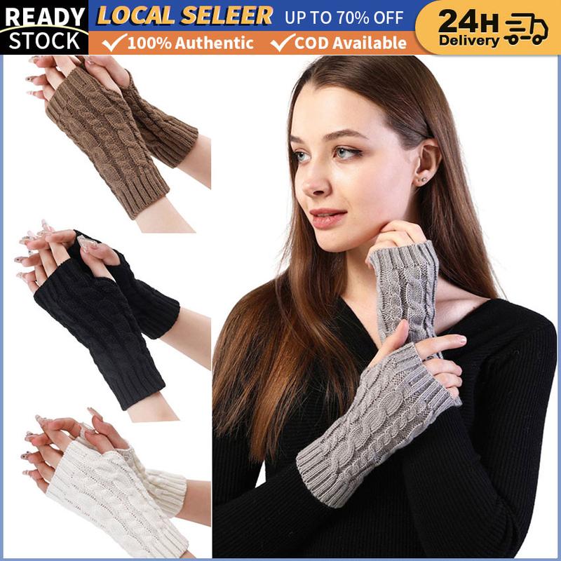 1 Pair Fashion Winter Mitten Solid Color Warm Soft Unisex Warmer ...