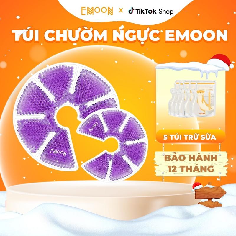 Túi Chườm Ngực Thông Tia Sữa Emoon Chườm Nóng Lạnh Giúp Mẹ Kích Sữa, Giảm Đau (1 hộp 2 chiếc)