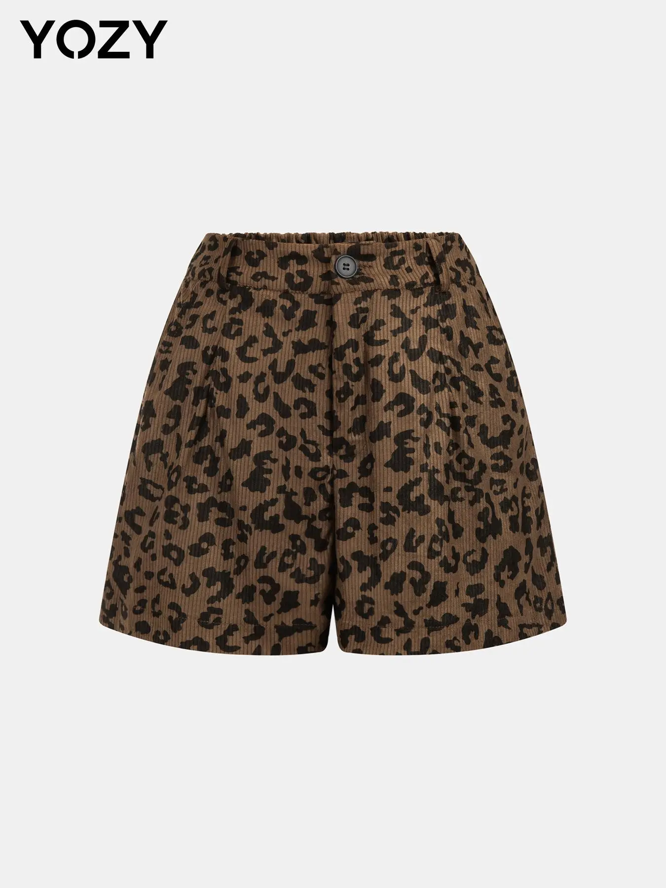 YOZY Women's Leopard Print Button Front Shorts, Casual Comfy Shorts for Daily Wear, Ladies Bottoms for All Seasons