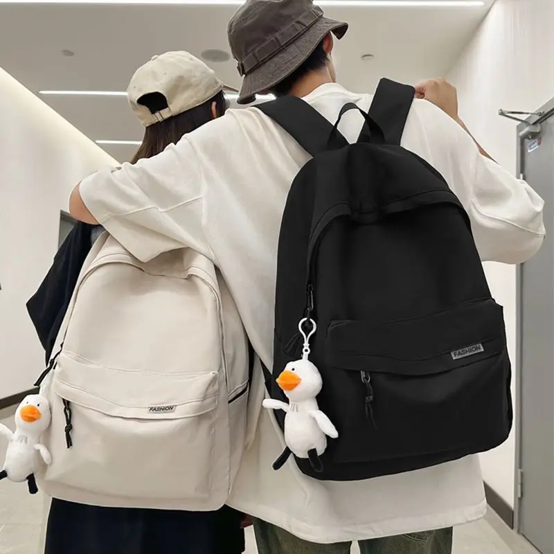 2025 Japanese Style Simple Zipper Nylon Backpack Boys 15-Inch Super Large Capacity Travel Bag Schoolbag Men 3