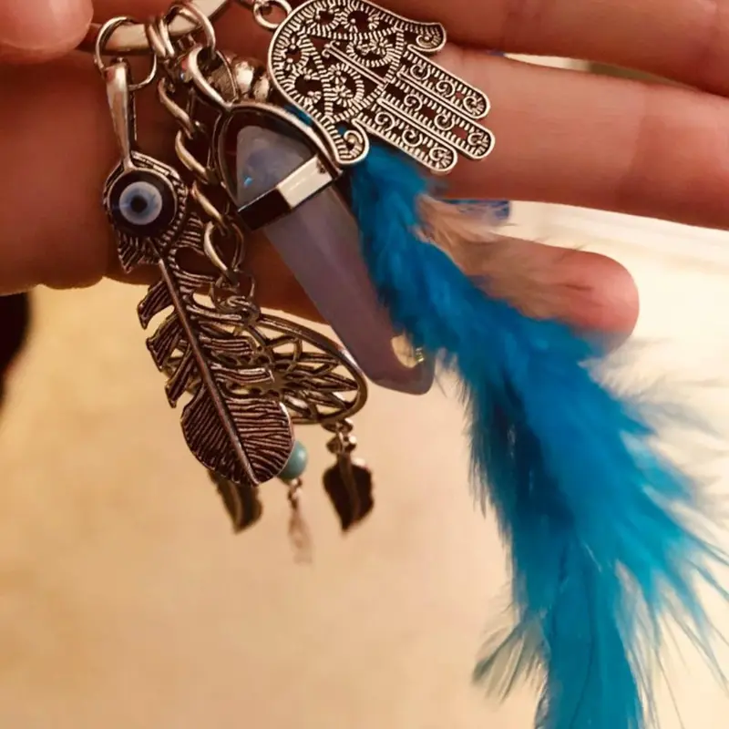 Dream Catcher Design Keychain, Bohemian Style Feather Decor Keychain, Bag Decor Tassel Keychain for Car, Home, Office, Car Accessories 3