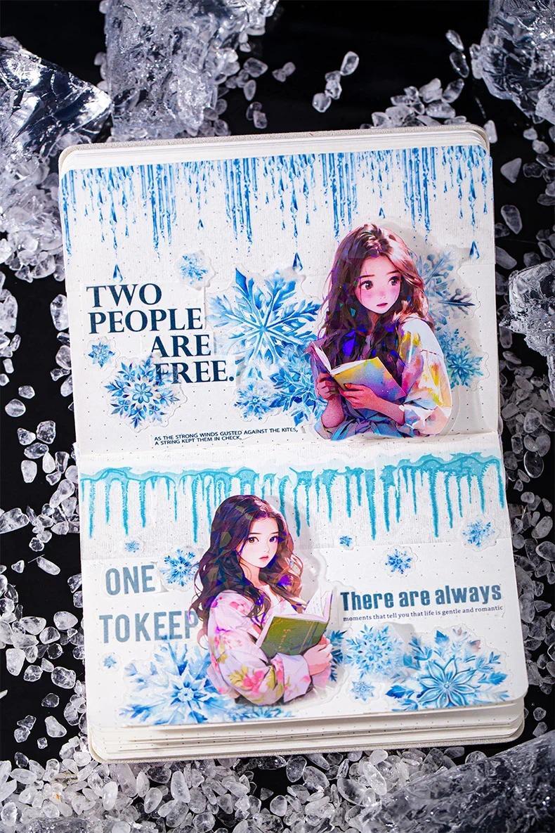 Product Introduction of JIANWU 40mm*200cm Ice Wonderland Series Vintage Winter Snow Material Collage Landscaping PET Tape Creative Journal Stationery 12