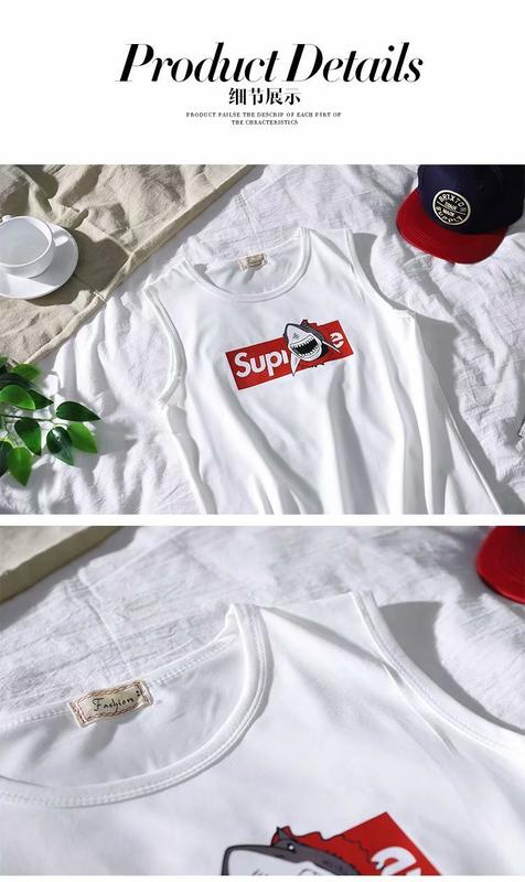 Product Introduction of 2024 Summer New Men's Vest Fashion Youth Casual T-shirt Sleeveless Sports Loose Top 8