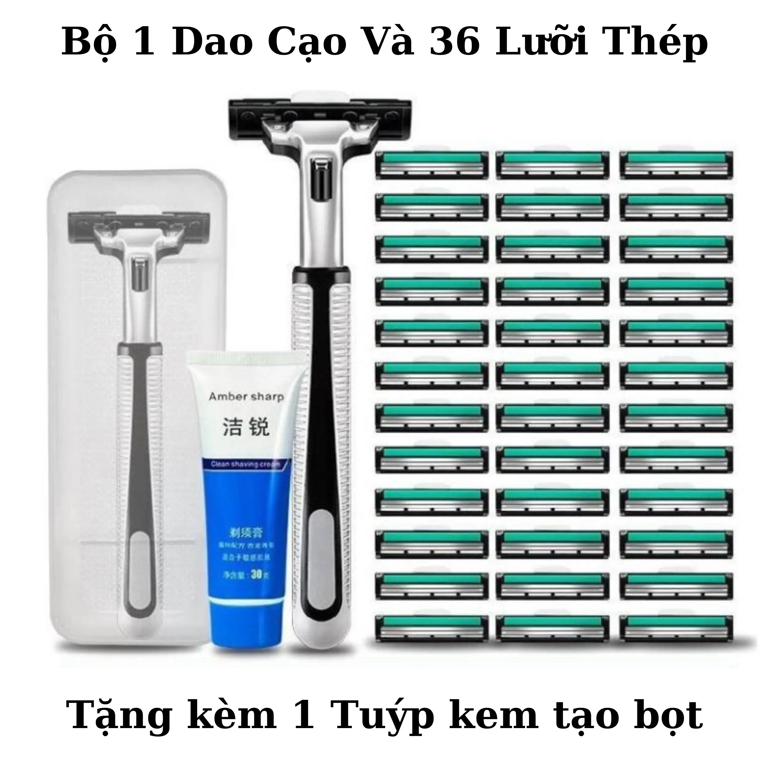 Set Dao cạo râu Gilleitt Mach Classicc Kèm 36 lưỡi Tặng 1 Lọ kem giúp cạo râu dễ dàng, không đau rát