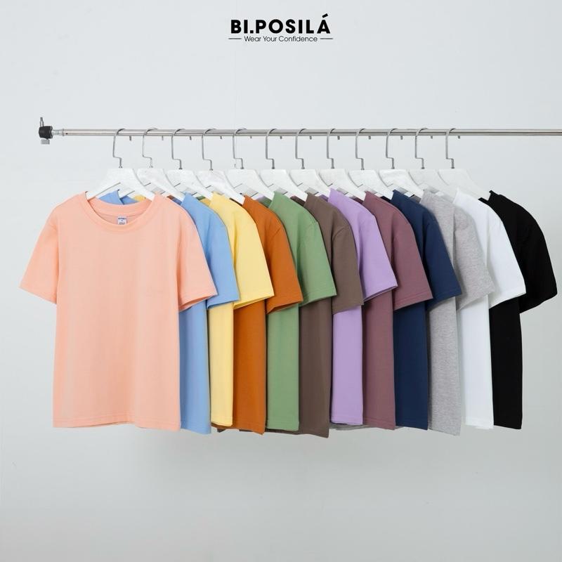   LOOSE FIT  ÁO THUN NỮ CỔ TRÒN TRƠN BASIC BI.POSILÁ TAY NGẮN VẢI EM BÉ -  VẢI COTTON CO GIÃN 4 CHIỀU MỀM MỊN MÁT MẺ FORM RỘNG VỪA Áo Phông Nữ Xinh Hot 2025 