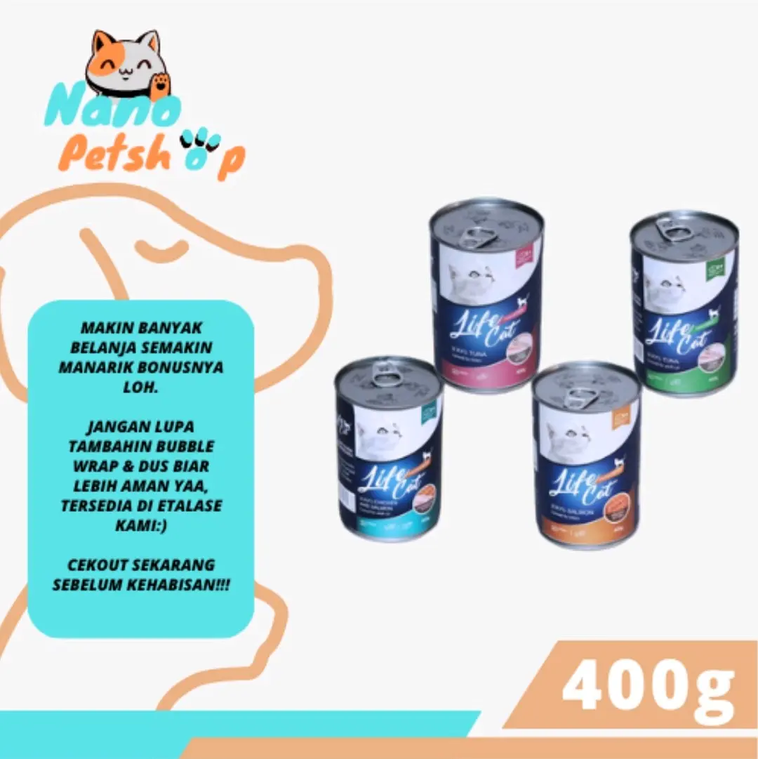 Nano.petshop - Makanan Kucing - Lifecaf Kaleng All Variant 400gr