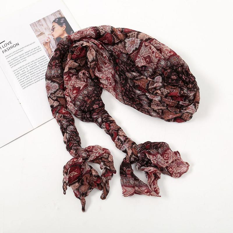 Product Introduction of Khăn Quàng quàng cổ Bện Phong Cách Dân Tộc, Làm Bằng Bông Và Vải Lanh, In Hình Người Nổi Tiếng Trên Internet Phổ Biến Khăn Choàng, Khăn Quàng cổ Toque, Khăn Quàng lụa, Sử Dụng Kép, Thích Hợp Cho Tất Cả Các Mùa, Khăn Quàng quàng cổ Dài 6