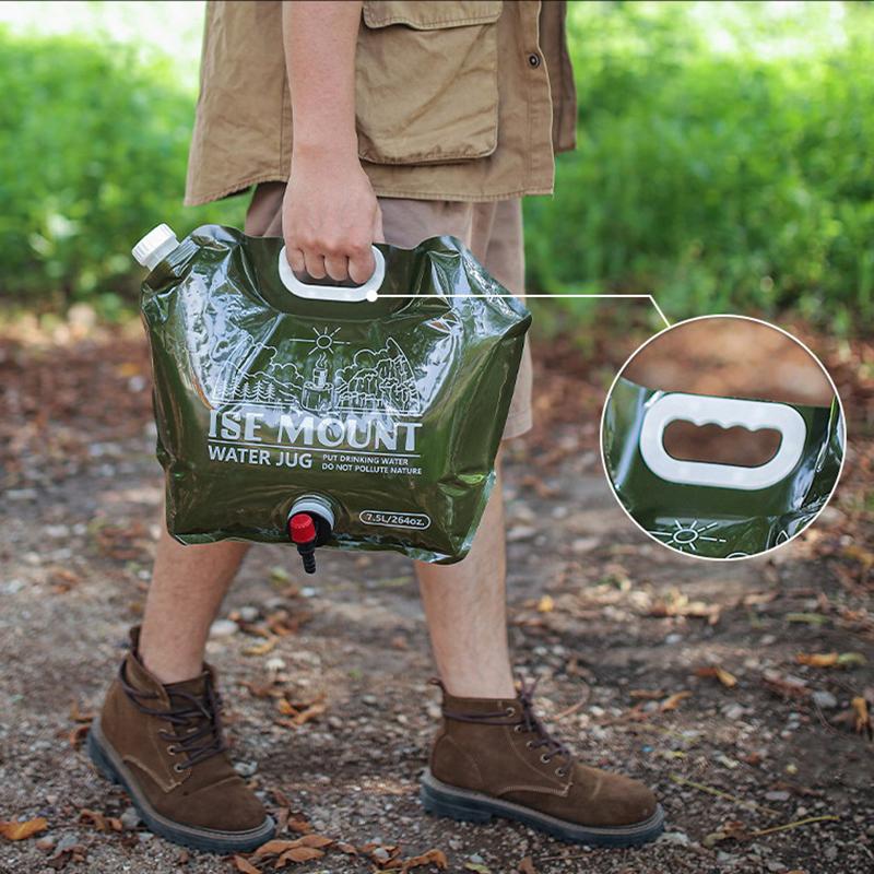Product Introduction of 2023 New 7.5L Outdoor Folding Water Storage Bag Large Capacity Plastic Bucket With Valve Camping Supplies Portable Water Bag 16