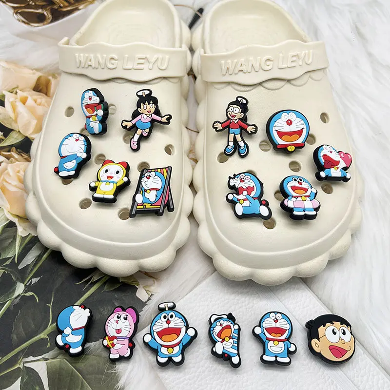 USOQ Jibbitz Croc Phim hoạt hình Doraemo Hang Giày Khóa Phụ Kiện Tự Làm Cá Sấu Charm Nút Jibbitz 1