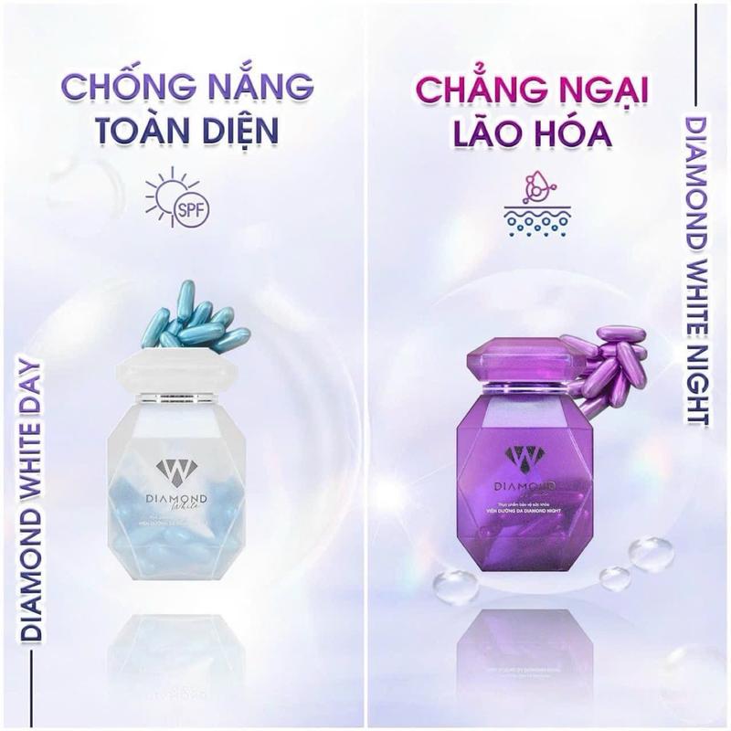 [Combo 3 hộp] Viên Uống Trắng Da Diamond White Day & Night Dưỡng Trắng Hoàn Hảo, Cải Thiện Làn Da Đen Sạm Cả Ngày Và Đêm 8