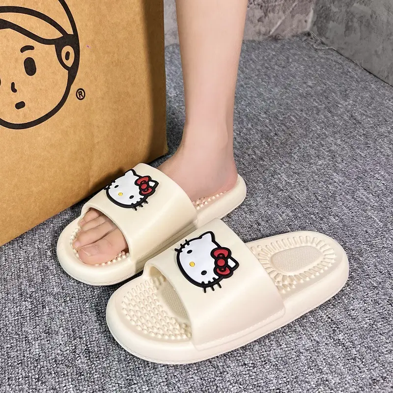 Dép Hello Kitty, Thiết Kế Hoạt Hình Dễ Thương, Dành Cho Nữ Và Nam, Điểm Mát Xa Và Châm Cứu, Thích Hợp Cho Các Cặp Đôi, Dép Đi Trong Nhà, Dép Đi Trong Phòng Tắm, Hàng Mới Về 2024 DéP Slipper