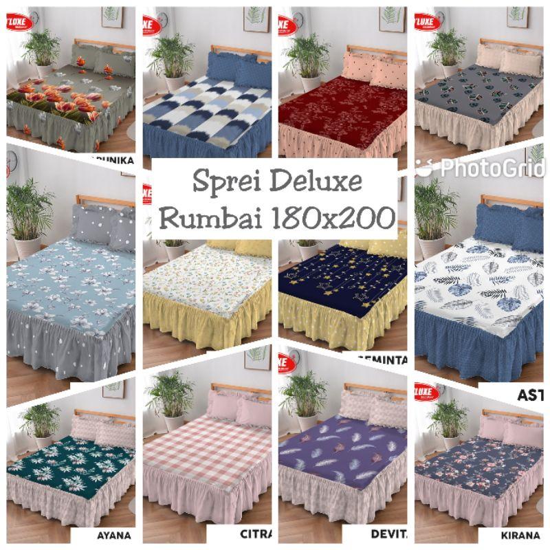 SPREI DELUXE RUMBAI 180X200 BANTAL 2 GULING 2 0