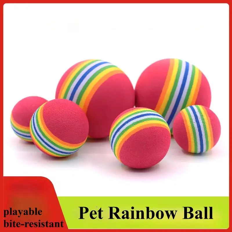 Rainbow Ball Colorful Cat EVA Foam Cotton Pet Toy Balls Small Dog Supplies
