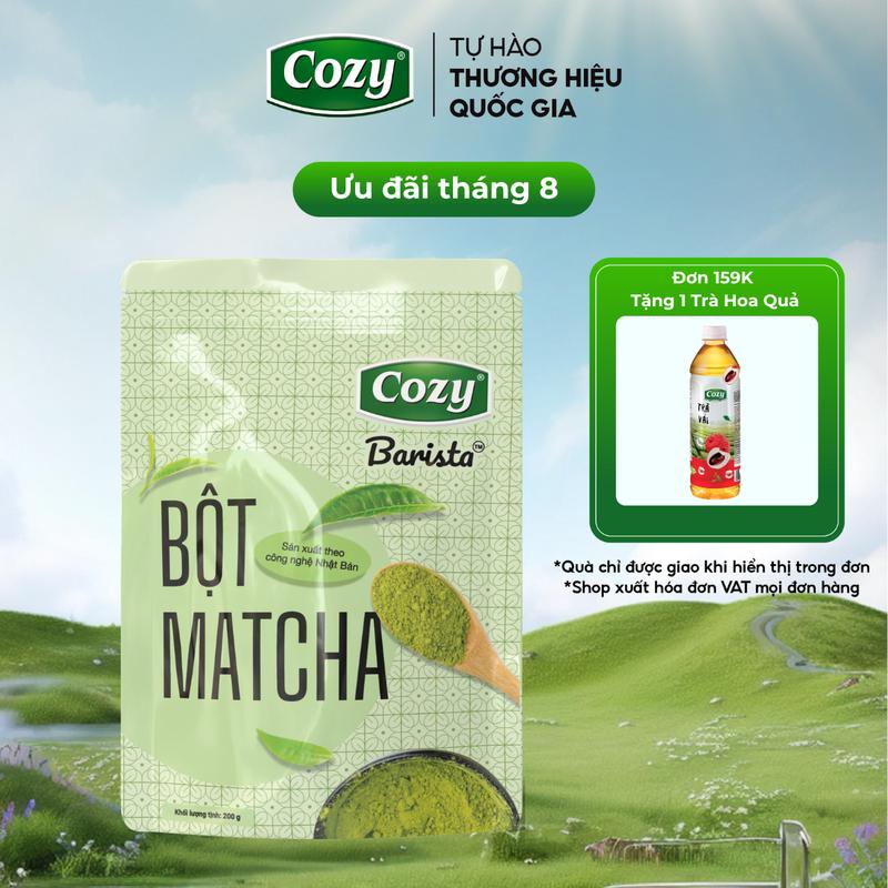 [DEAL SỐC] Bột Matcha Cozy Barista, Bột Trà Xanh Pha Matcha Latte Công Nghệ Nghiền Chậm Không Sinh Nhiệt Nhật Bản 200gr, bột làm bánh