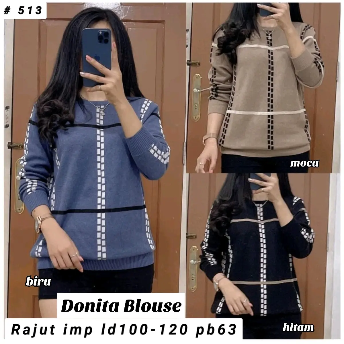 blouse rajut import premium Knitwear Atasan Wanita Sweater Panjang