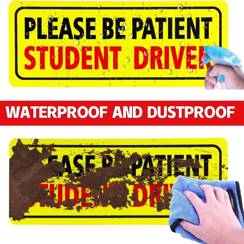 Product Introduction of Student Driver Sticker, Please Be Patient Student Driver Sticker, Removable Student Driver Decals for Cars & Windows 4