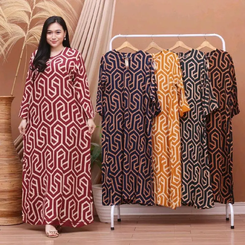 100 RB ISI 3 PCS LONGDRES CABUTAN BUSUI kancing depan Dress Wanita Kancing Panjang 8