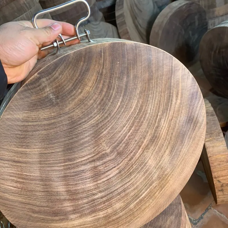 Thớt nghiến tay bắc đường kính 34-5 băm chặt gà 4