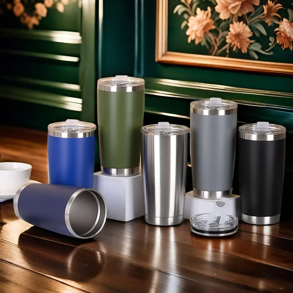 20oz Vacuum Flask, 1 Count Stainless Steel Double Wall Insulated Water Bottle, Portable Drinking Cup for Home Office Car Use