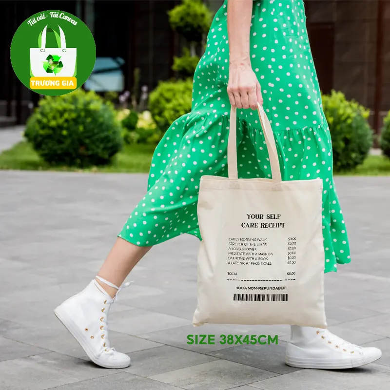 Túi vải Canvas Trương Gia in hình BST BNB 10 - Màu Be/Trắng - Nhiều Kích Thước 7
