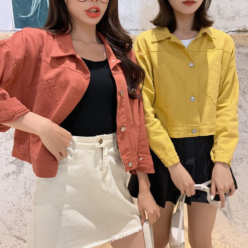 Áo khoác KAKI croptop mã AK002, phong cách cổ điển nhỏ nhắn dễ phối rộng rãi Hàn Quốc Jacket Nữ