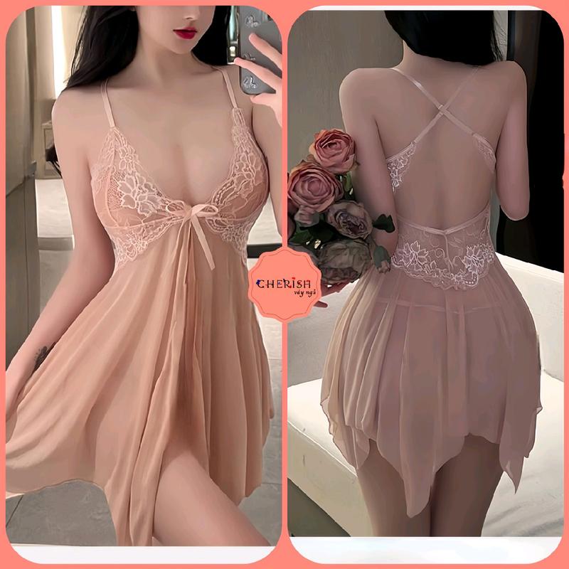M102 Váy Ngủ Ren Có Chip Hàng Quảng Châu Loại Đẹp Chất Liệu Ren Bao Mềm Mịn Đầm 2 Dây Đồ Mặc Nhà Nữ