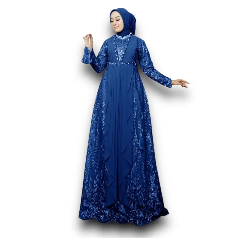 GAMIS MAXI BUSUI VIARA/ TANPA Masker/ KEBAYA BUSUI/ GAMIS PESTA/ GAMIS BUSUI MUSLIM Kombinasi Mutiara Panjang Tile 4