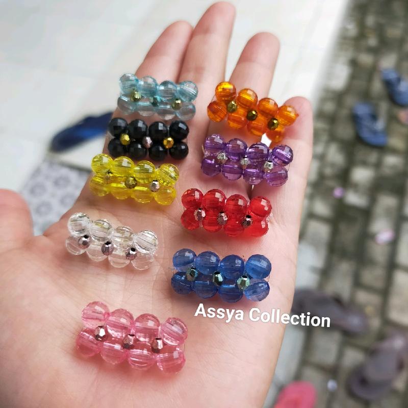 6 pcs peniti dagu mutiara bening 0